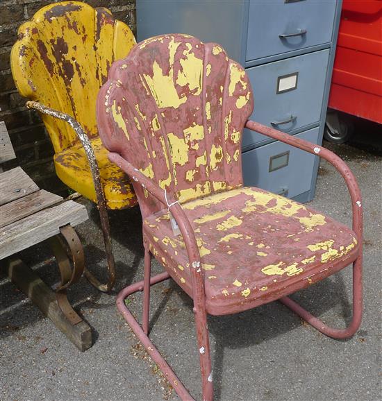 Pair of metal chairs